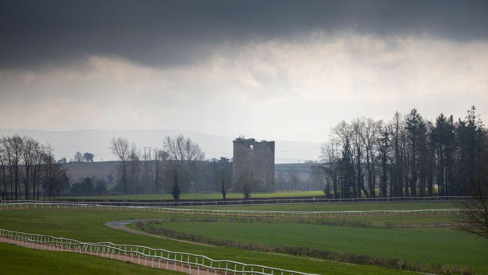 Some of the gallops at Ballydoyle, with its castle in the distance