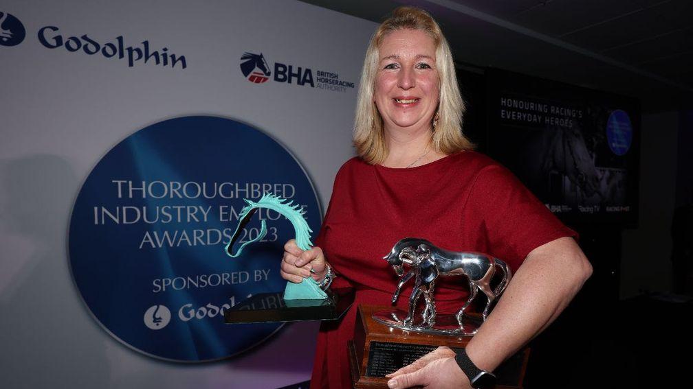 Sarah Guest, who was named overall winner of the 2023 Thoroughbred Industry Employee Awards