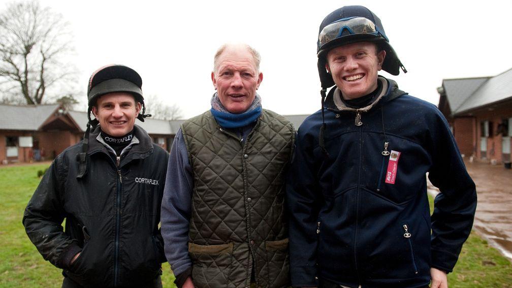 Josh Moore (right) will to join father Gary (centre) on the training licence, with Jamie (left) set to join in future