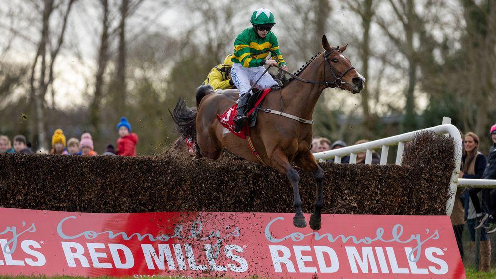 Janidil and Rachael Blackmore on their way to winning the Red Mills Chase at Gowran on Saturday
