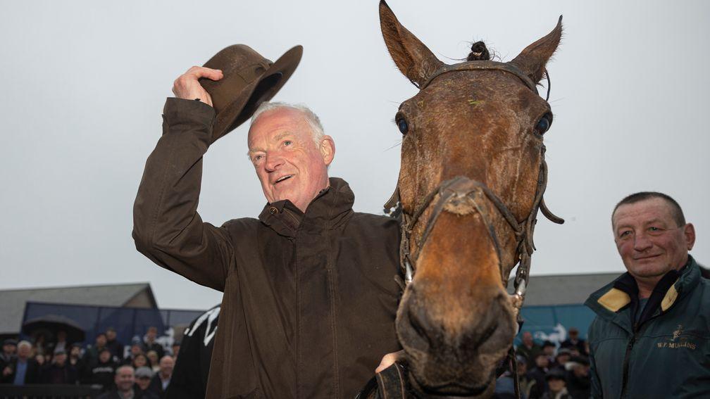 Willie Mullins celebrates a record-breaking success with Ballyburn