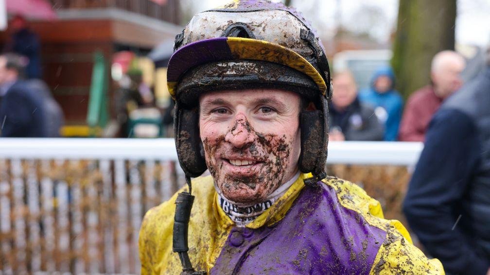 Sean Flanagan is all smiles after Yeah Man's win in the Grand National Trial