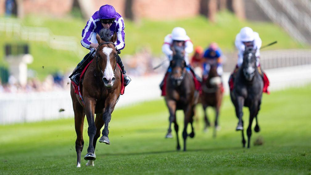 Ryan Moore brings home Point Lonsdale in splendid isolation in the Ormonde Stakes