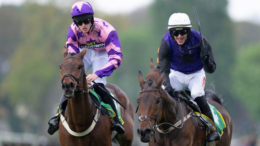 Minella Cocooner (right) won the bet365 Gold Cup on Sandown's jumps finale card for Willie Mullins