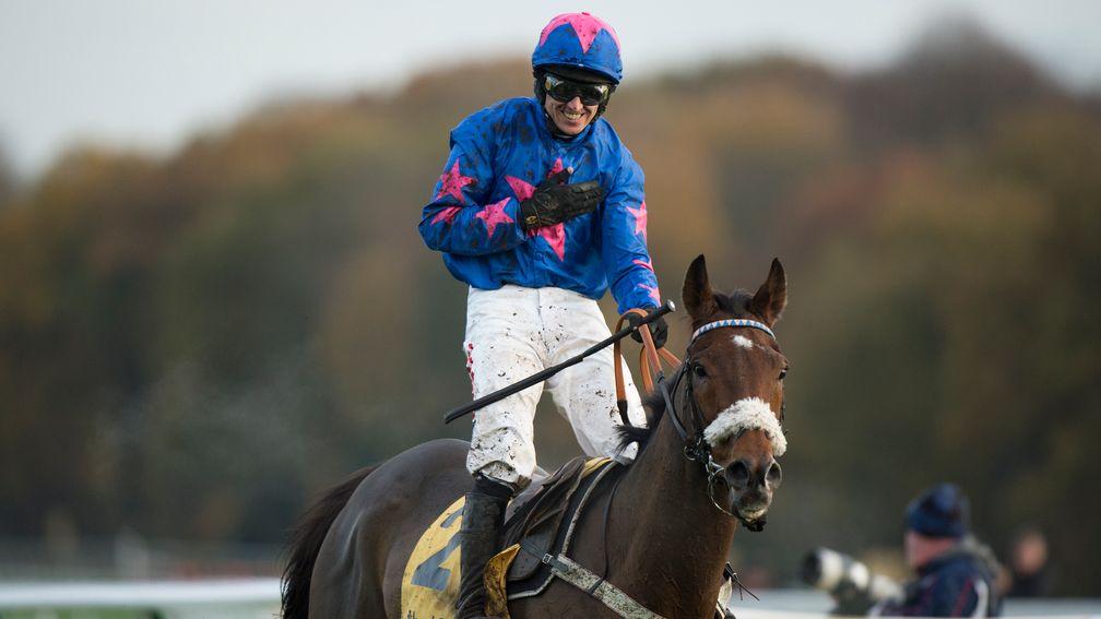 Cue Card: Paddy Brennan won six races on the Colin Tizzard-trained chaser