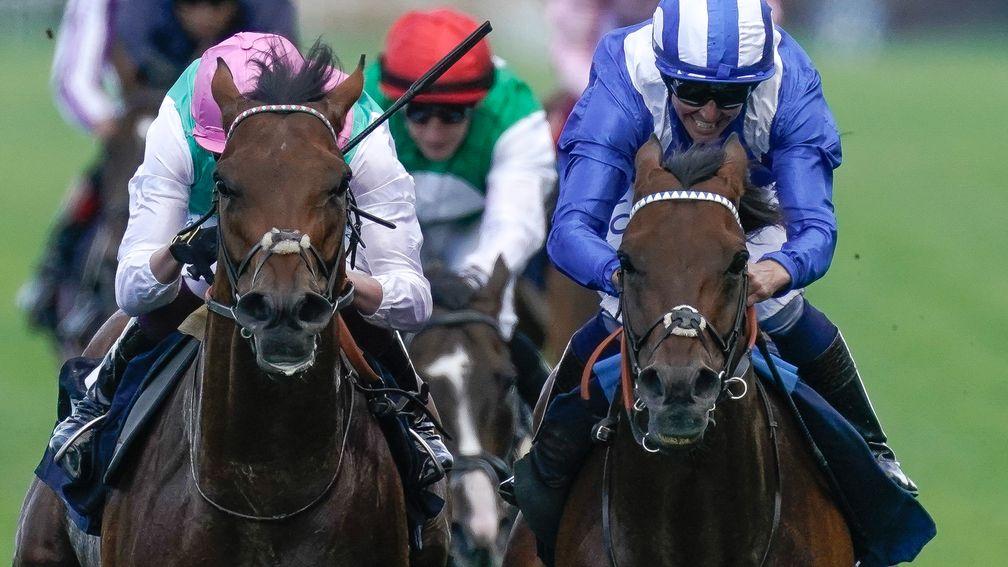 Jim Crowley is in danger of picking up a significant ban for his use of the whip on Hukum (right) in the King George