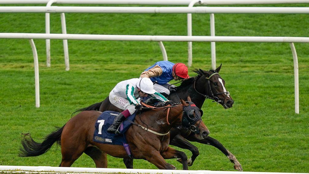 Ballymount Boy (red cap) wins at Doncaster under James Doyle