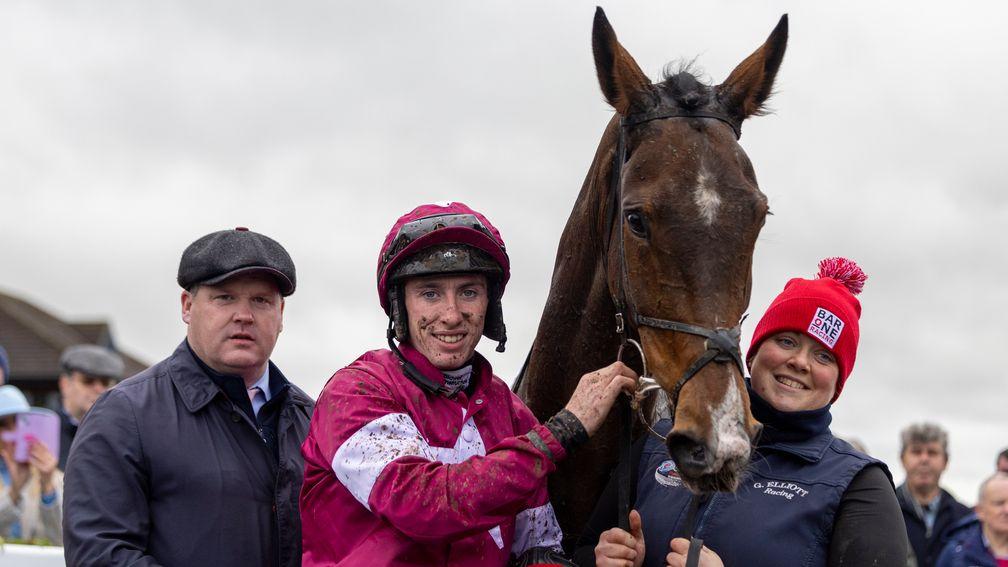 Jack Kennedy and Gordon Elliott after combining with yet another winner together at Navan this season
