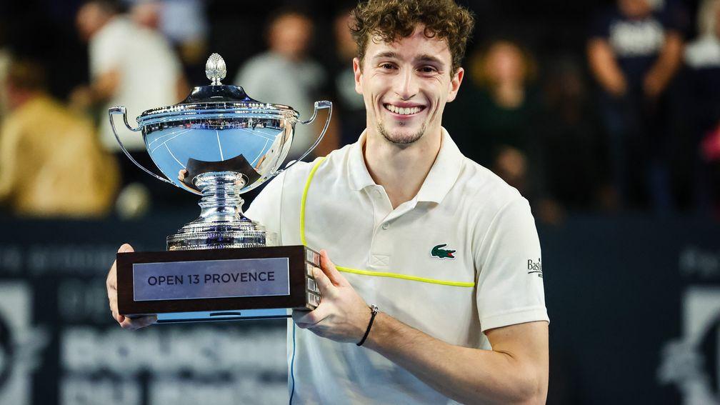 Ugo Humbert poses with the Marseille Open 13 trophy