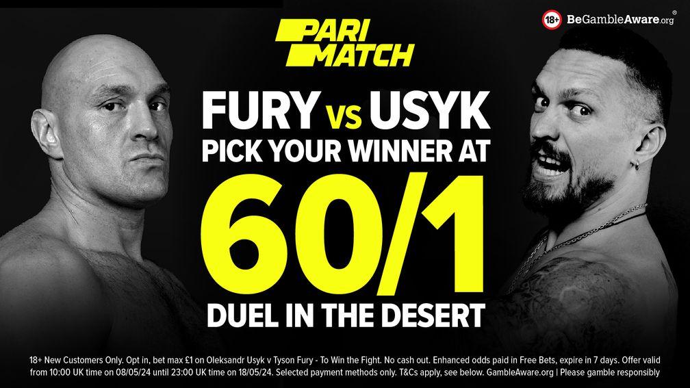 Enhanced Tyson Fury betting odds: get 60-1 for Fury to beat Oleksandr Usyk on Saturday with Parimatch
