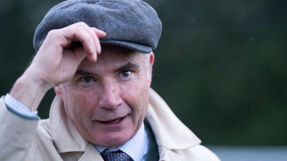 Chris Gordon tips his hat after saddling a double in the last two races at Kempton