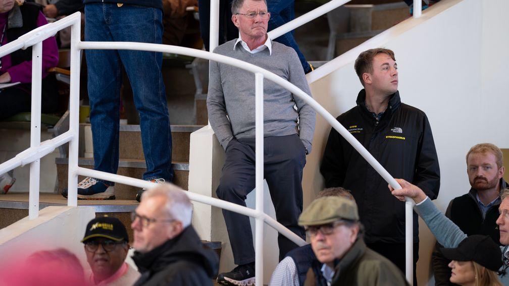 Mick Kinane pays close attention to the Book 1 action at Tattersalls