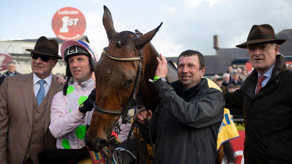 Chacun Pour Soi and Robbie Power wins the Ryanair Novice Chase (Grade 1). Punchestown Festival.Photo: Patrick McCann/Racing Post 02.05.2019