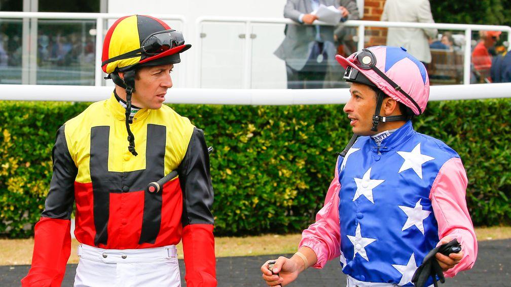 Jim Crowley (left) and Silvestre de Sousa fought an epic duel for the title before Crowley took control with a scintillating September
