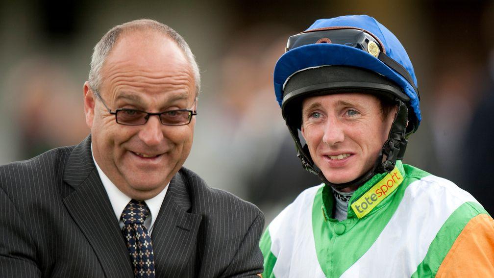 Long-term association: Paul Hanagan (right) spent 16 years with his mentor Richard Fahey and still rides regularly for the trainer