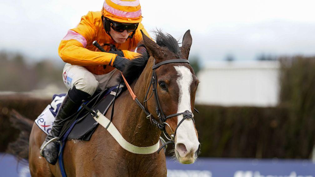 Oscar Elite and Harry Cobden win the Reynoldstown Novices' Chase at Ascot on Saturday