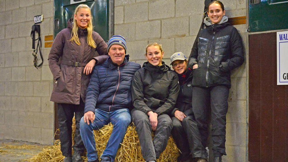The Walshtown Stables team: Emma, Donie and Laura Murphy, Clare Wyatt and Emma Cousins at Fairyhouse