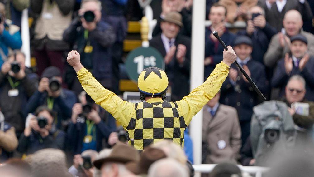 Paul Townend soaks in the cheers from the Cheltenham crowd