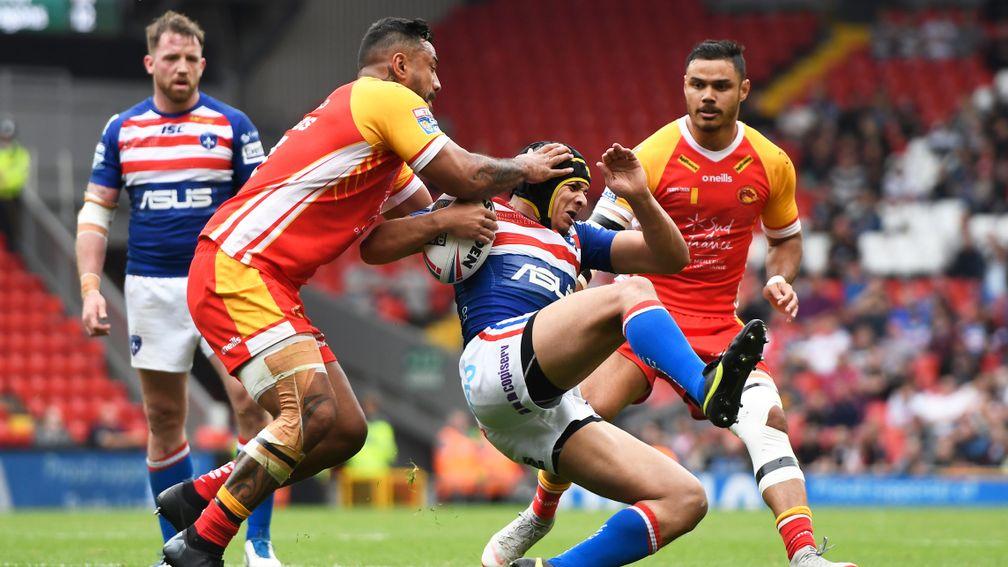 Catalans Dragons aces Kenny Edwards (second left) and Brayden Wiliame have overturned bans and are free to play