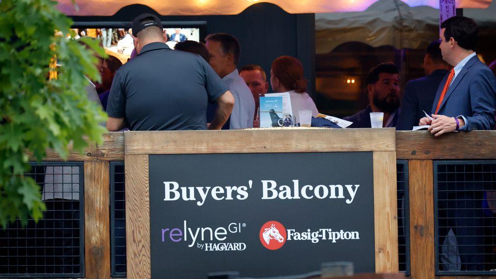 The buyers' balcony at the Saratoga Sale