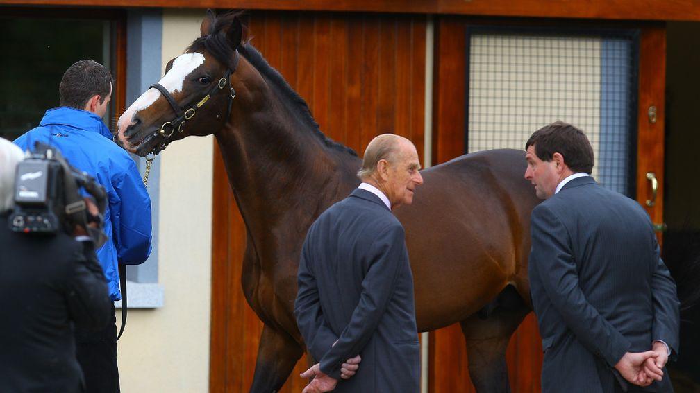Jeremy is paraded in front of the Duke of Edinburgh and minister of state Shane McEntee at the Irish National Stud in 2011