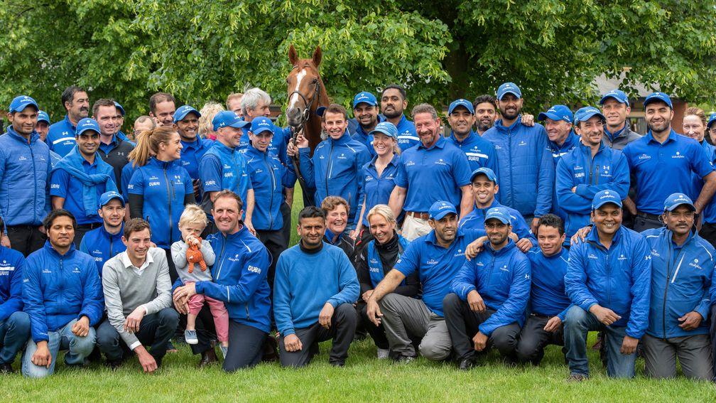 The Charlie Appleby team with their Derby winner Masar