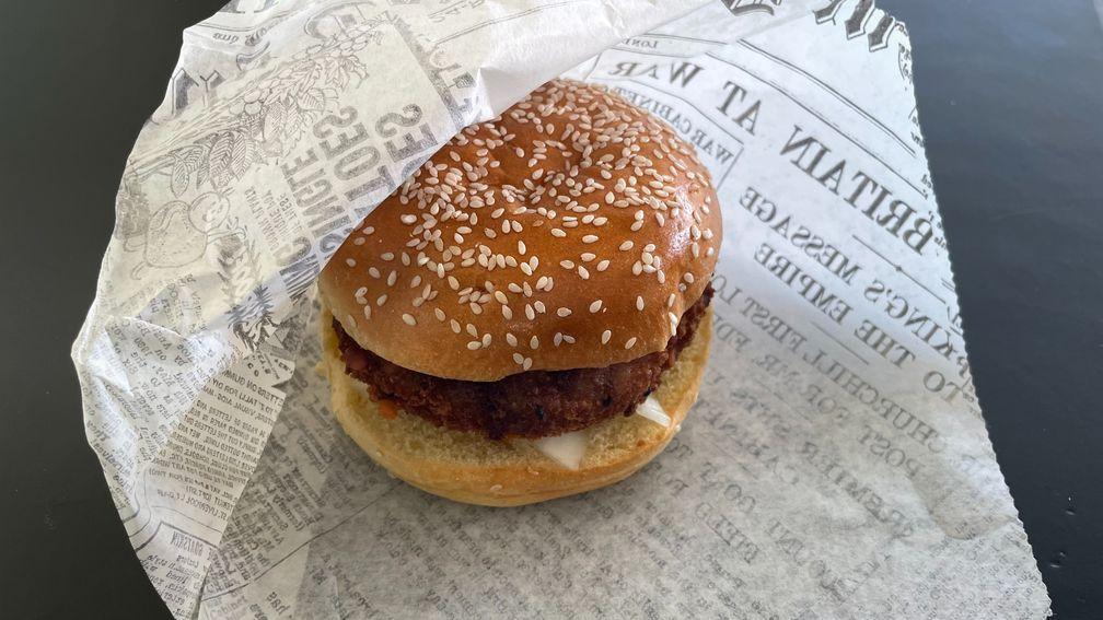 Vegetarian burger available for £6 at Plumpton