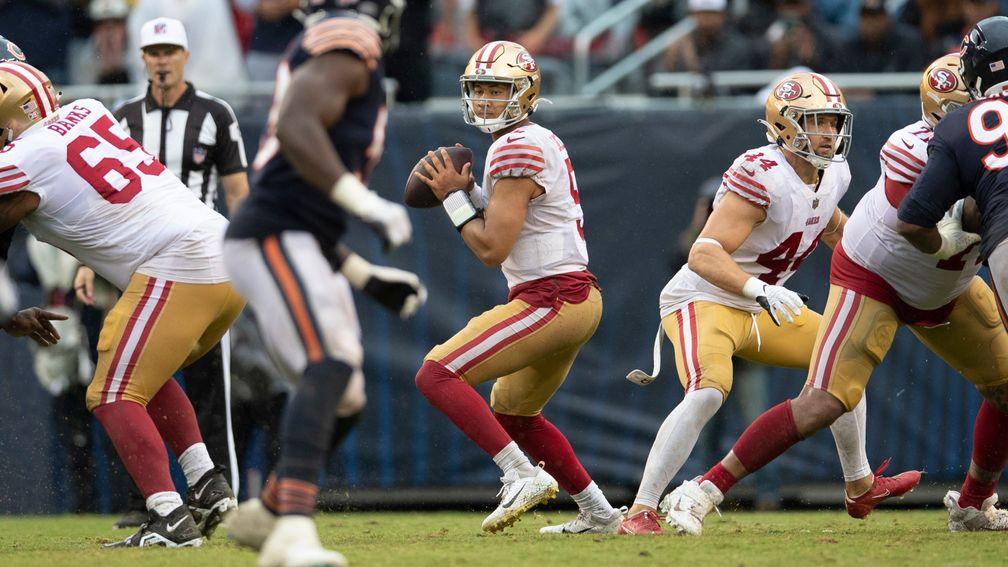 49ers quarterback Trey Lance can gain compensation for last week's rain-soaked defeat against the Bears