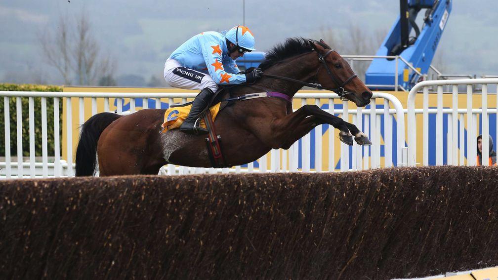 Aeroplane: Un De Sceaux is jet propelled at the last on his way to winning the 2017 Ryanair Chase