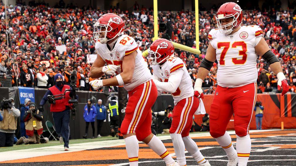 Chiefs tight end Travis Kelce celebrates touchdown against the Bengals