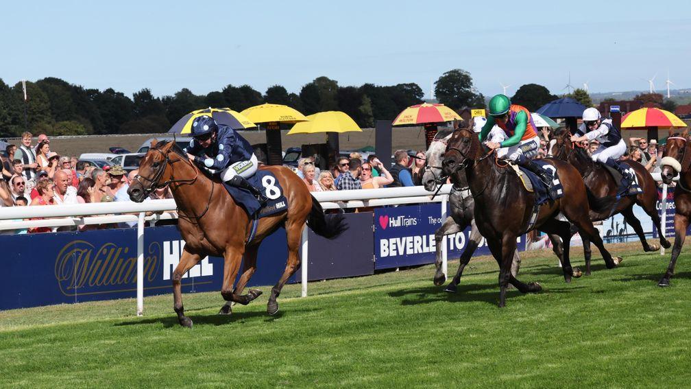 Tis Marvellous (left) powers clear to win his second Beverley Bullet