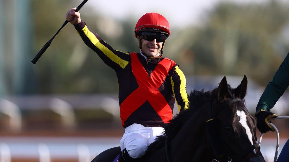 Christophe Lemaire celebrates after winning on Songline