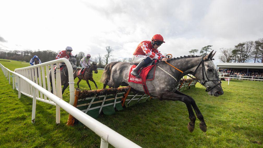 Fil Dor and Jordan Gainford on their way to winning the Grade 3 Red Mills Trial Hurdle at Gowran Park on Saturday