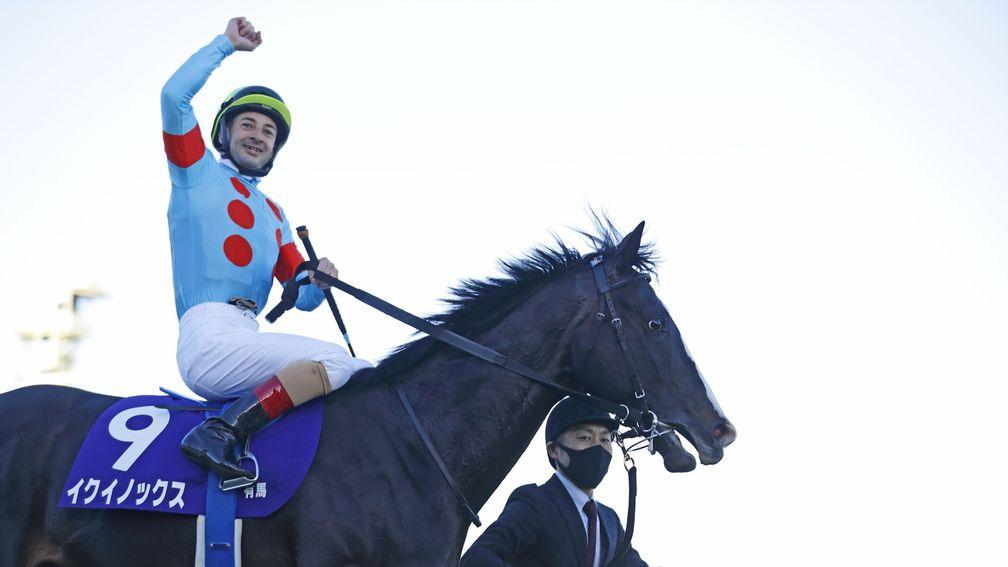 Equinox and Christophe Lemaire after winning the Arima Kinen