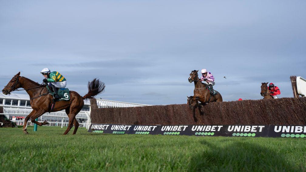 Capodanno runs on from the last fence on his way to victory in the Cotswold Chase