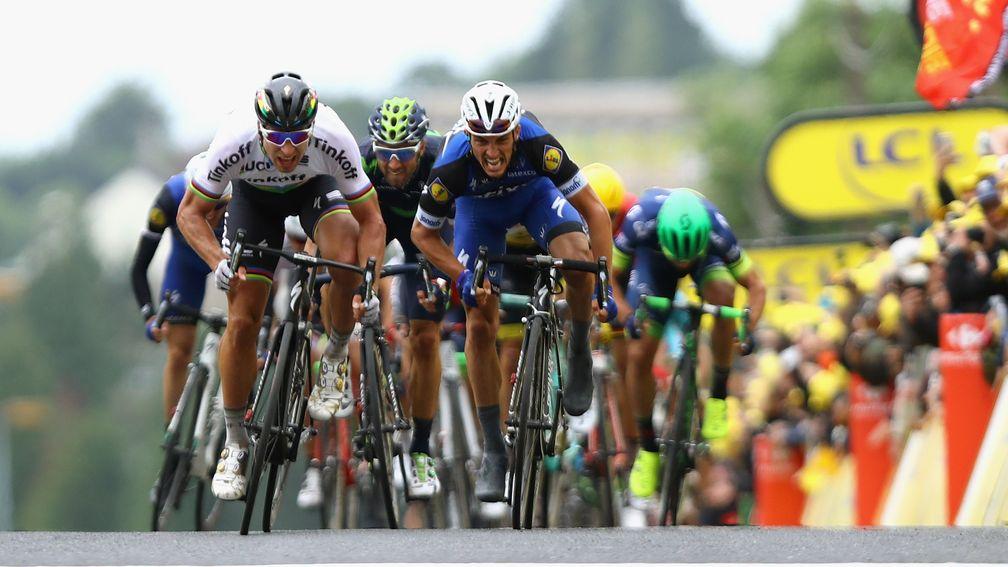 Julian Alaphilippe (right) is seeking a first Tour de France stage win