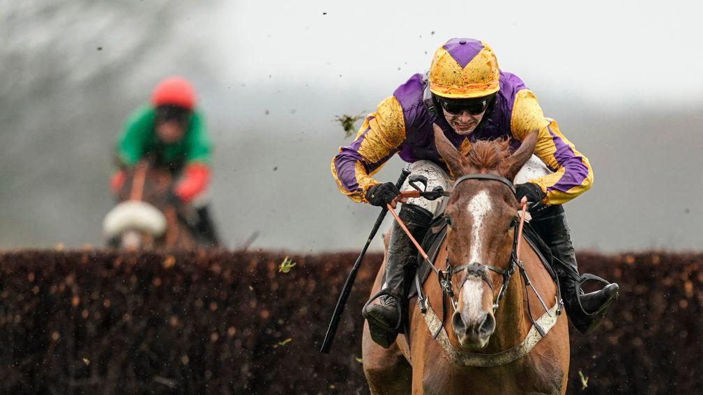 Copperhead and Jonjo O'Neill Jr come clear in the Reynoldstown Chase at Ascot