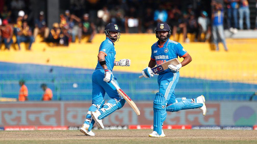 India's star batsmen Virat Kohli (left) and Rohit Sharma