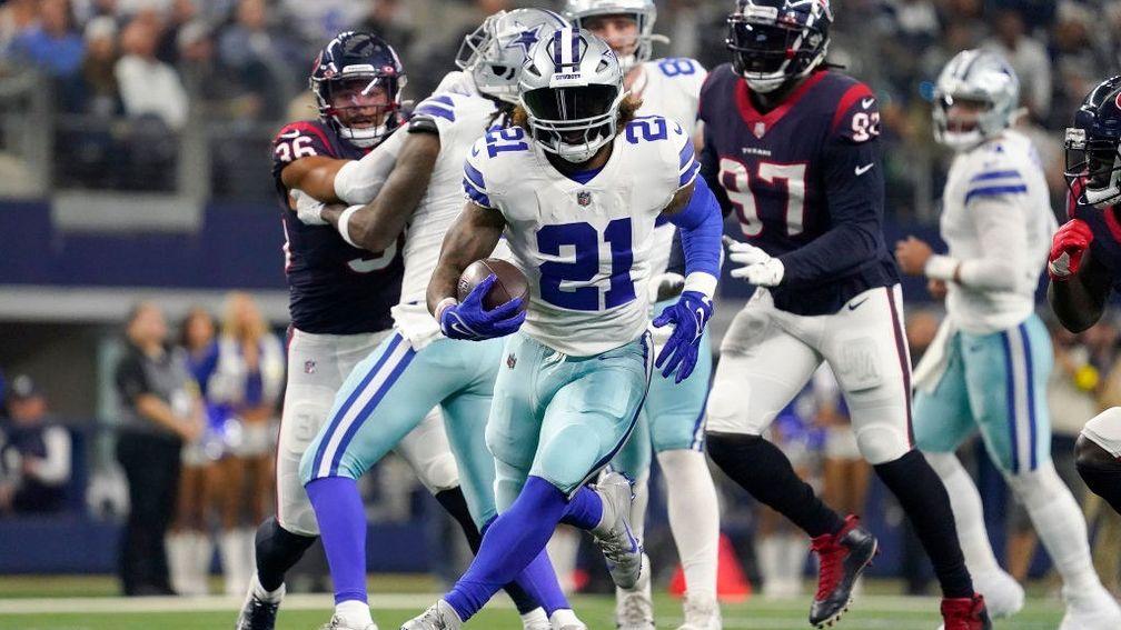 Ezekiel Elliott (21) and the Dallas rushing attack could have a big say in the clash with the Eagles