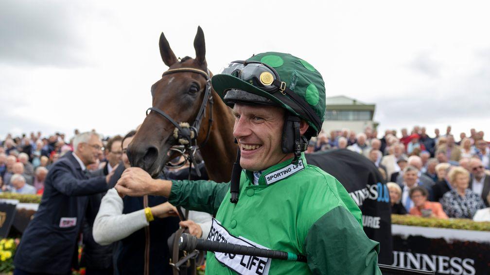 Paul Townend celebrates his Galway Hurdle success on Zarak The Brave
