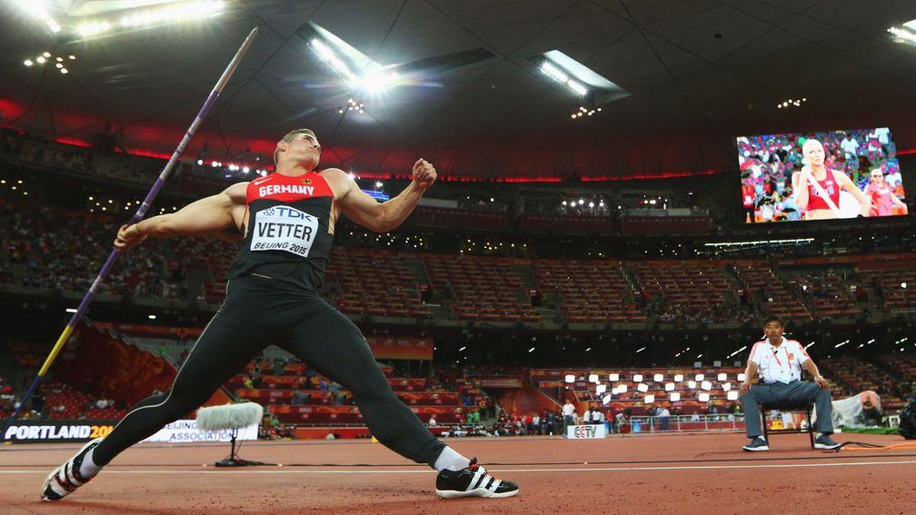 Johannes Vetter launches a javelin