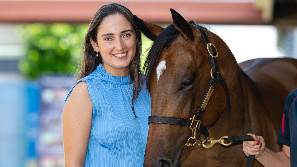 Godolphin Flying Start trainee Orlaith Nangle with the A$1 million Frankel filly out of Cercle D'Or at Magic Millions