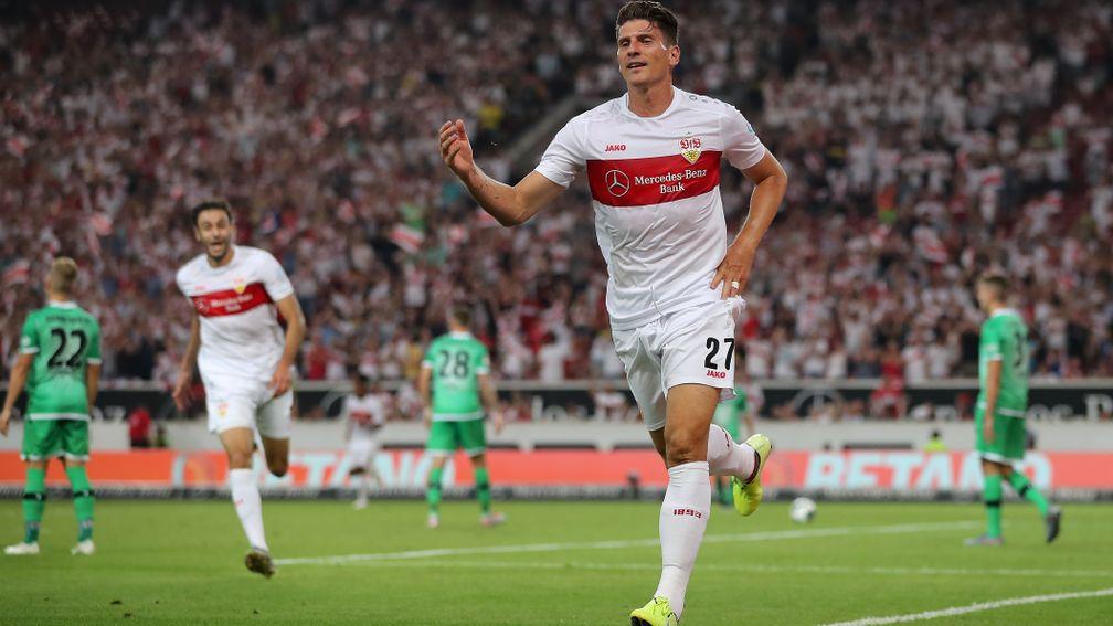 Stuttgart's Mario Gomez celebrates