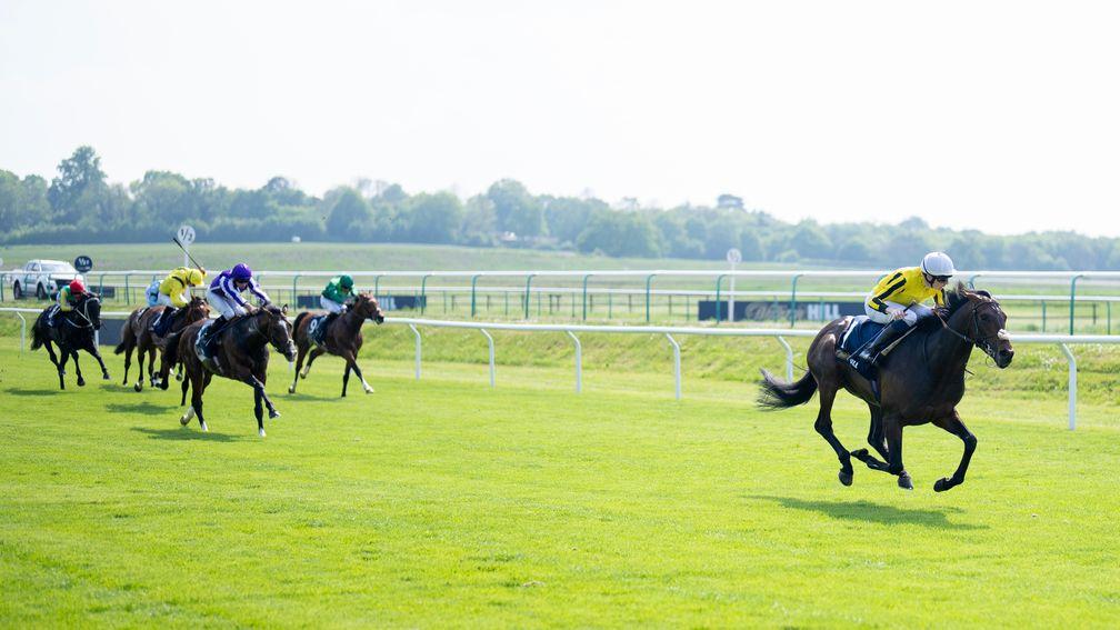 Ambiente Friendly: stretches clear in the Derby Trial at Lingfield