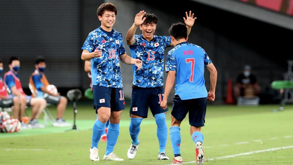 Japan celebrate against South Africa