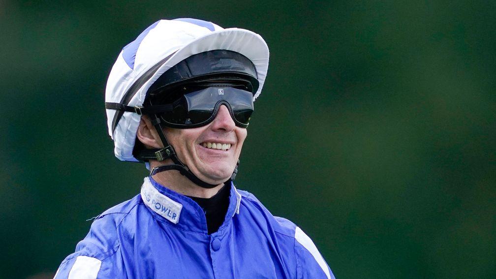 David Allan smiles after victory on Art Power on British Champions Day at Ascot