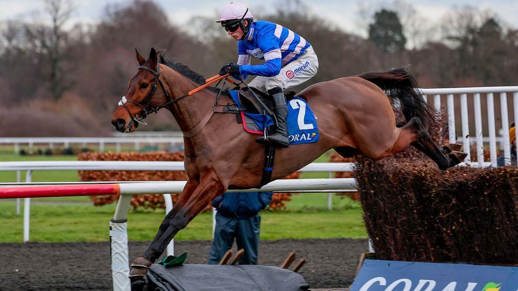 Pic D'Orhy and Harry Cobden on their way to landing the Silviniaco Conti Chase to earn a place in the season's top ten points scorers Chase Kempton