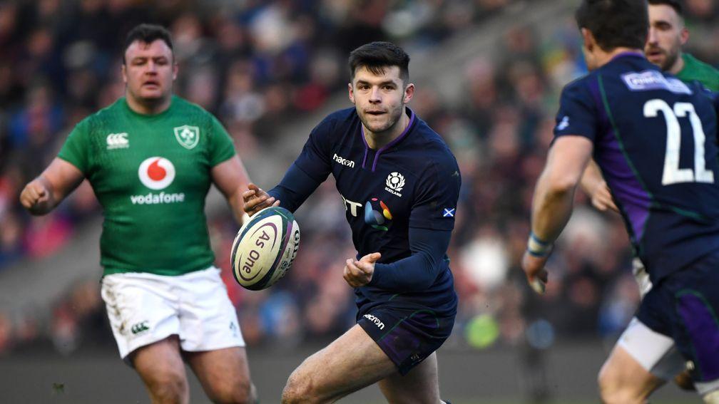 Scotland's Blair Kinghorn in action during the Six Nations match against Ireland at Murrayfield