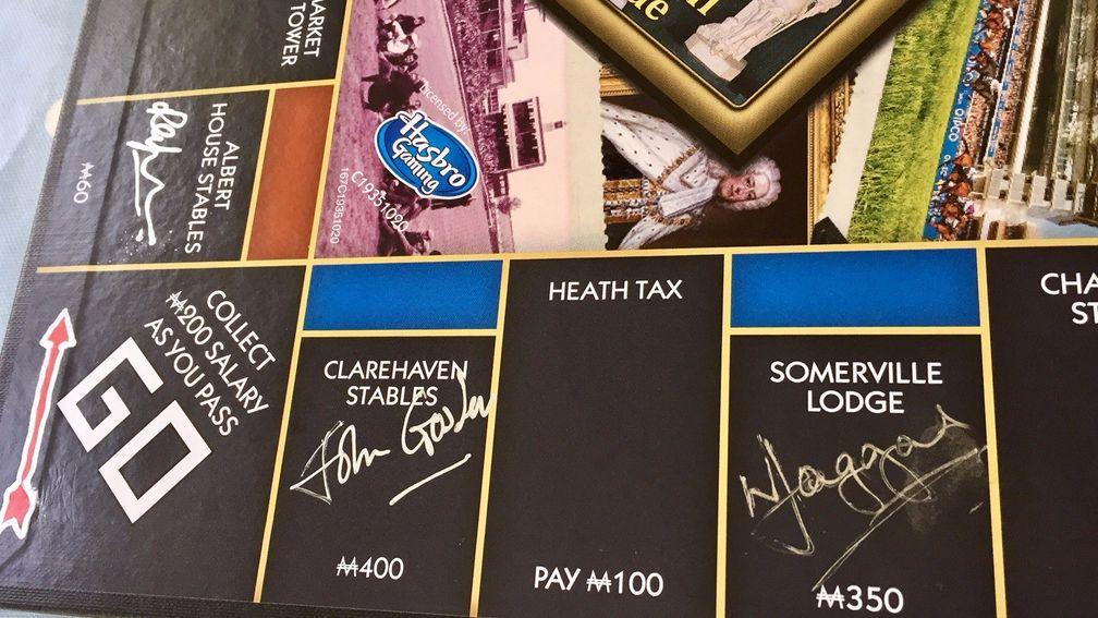 Trainers have signed a Newmarket version of Monopoly to raise money for the Injured Jockeys Fund, with Allan Mackay at the forefront of their minds
