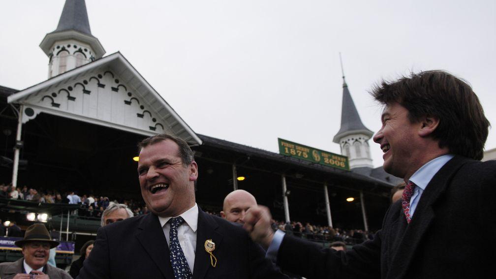 Brian Meehan and McCalmont after Red Rocks won the Breeders' Cup Turf at Churchill Downs in 2006